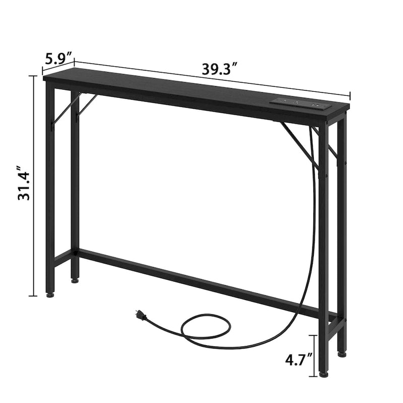 5.9 Table console étroite avec prises électriques