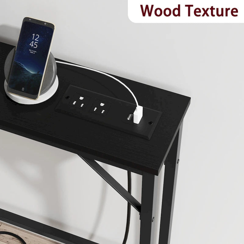 5.9 Table console étroite avec prises électriques