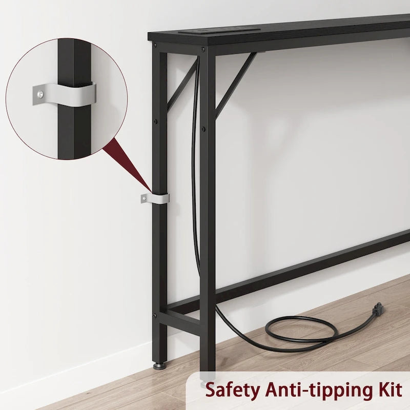 5.9 Table console étroite avec prises électriques
