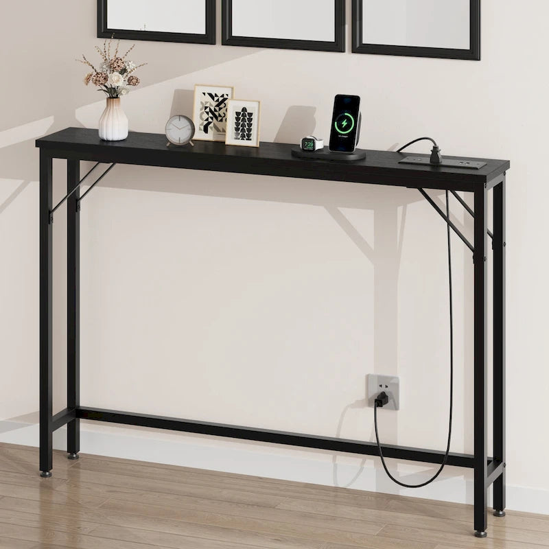 5.9 Table console étroite avec prises électriques