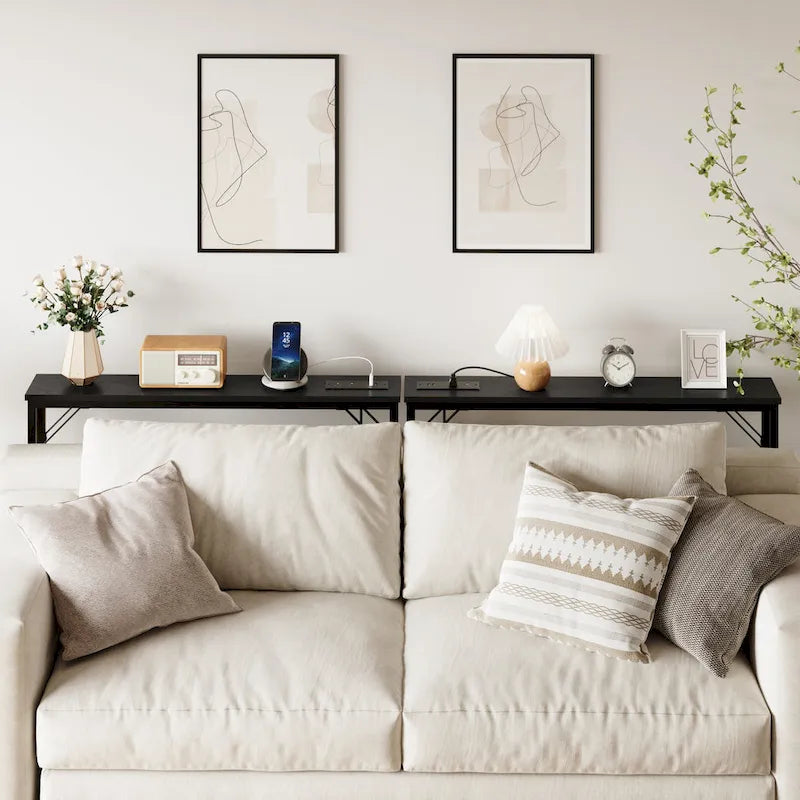 5.9 Table console étroite avec prises électriques