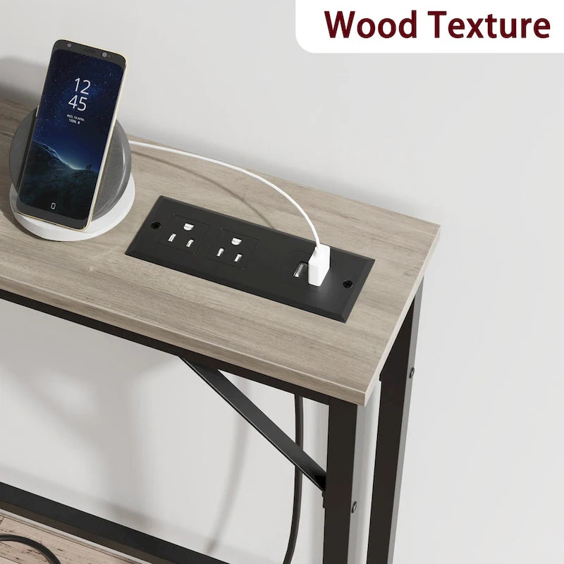 5.9 Table console étroite avec prises électriques