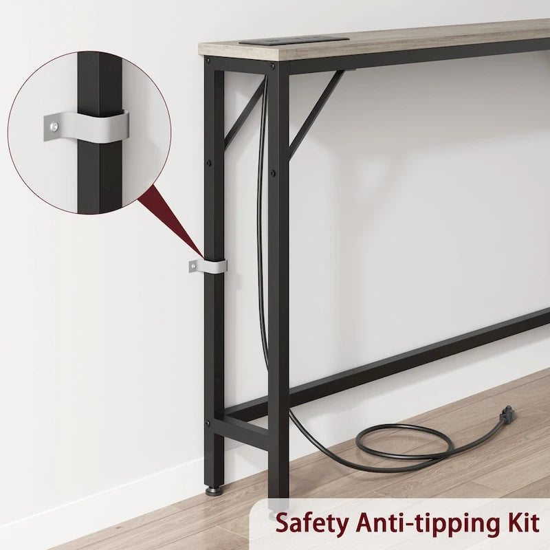 5.9 Table console étroite avec prises électriques