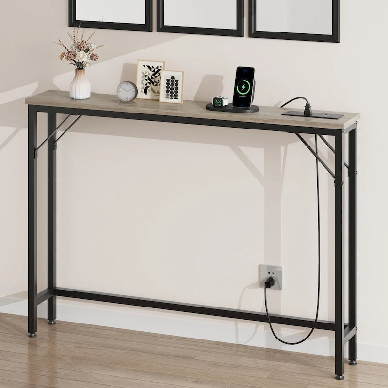 5.9 Table console étroite avec prises électriques