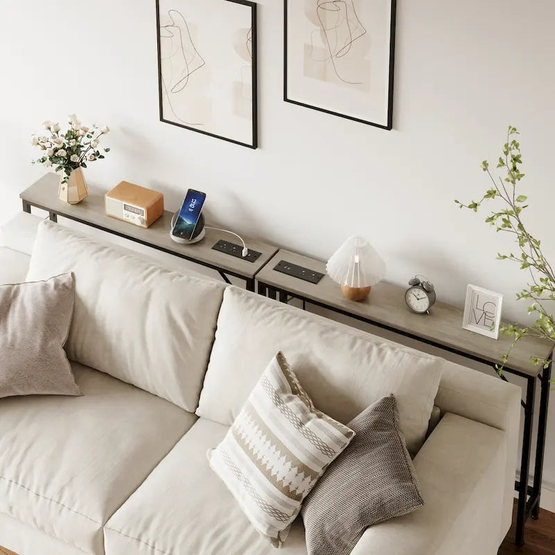 5.9 Table console étroite avec prises électriques