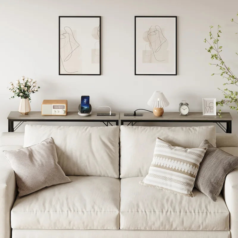 5.9 Table console étroite avec prises électriques