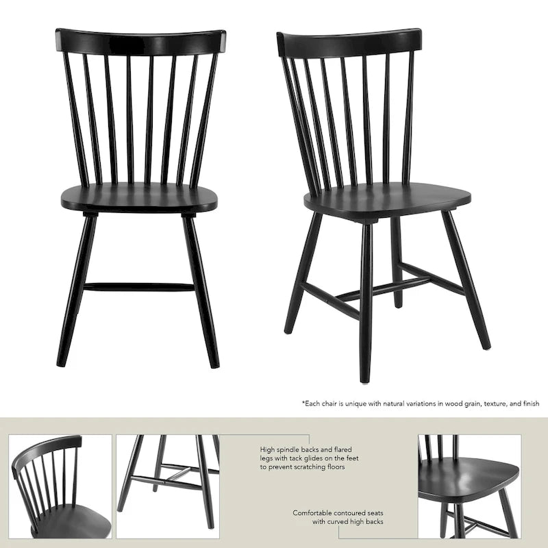 Chaises de salle à manger à dossier haut à barreaux Windsor de Bush Furniture – Lot de 2