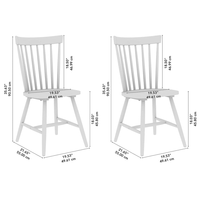 Chaises de salle à manger à dossier haut à barreaux Windsor de Bush Furniture – Lot de 2