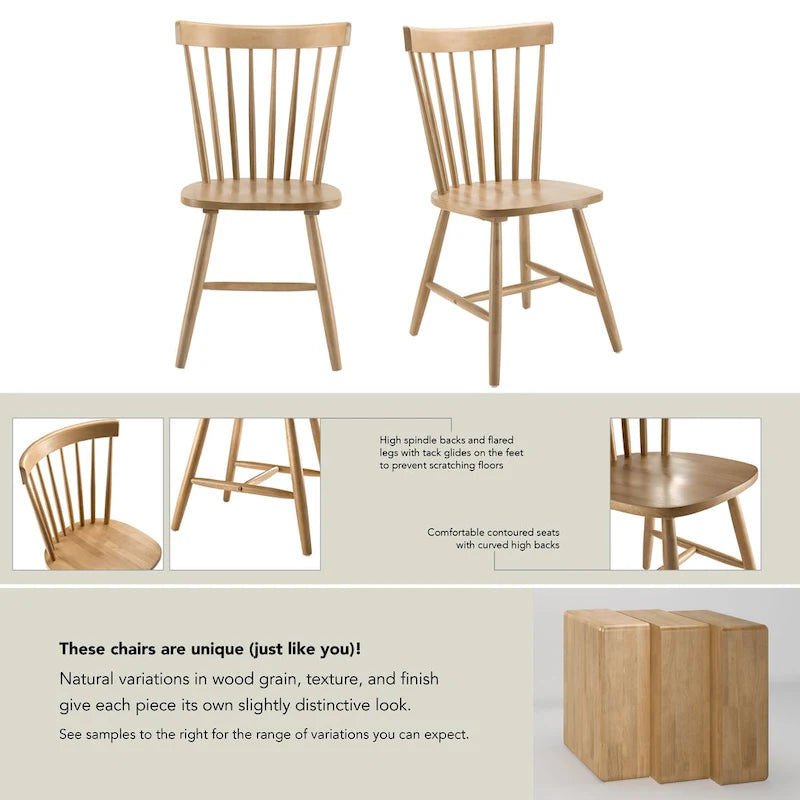 Chaises de salle à manger à dossier haut à barreaux Windsor de Bush Furniture – Lot de 2