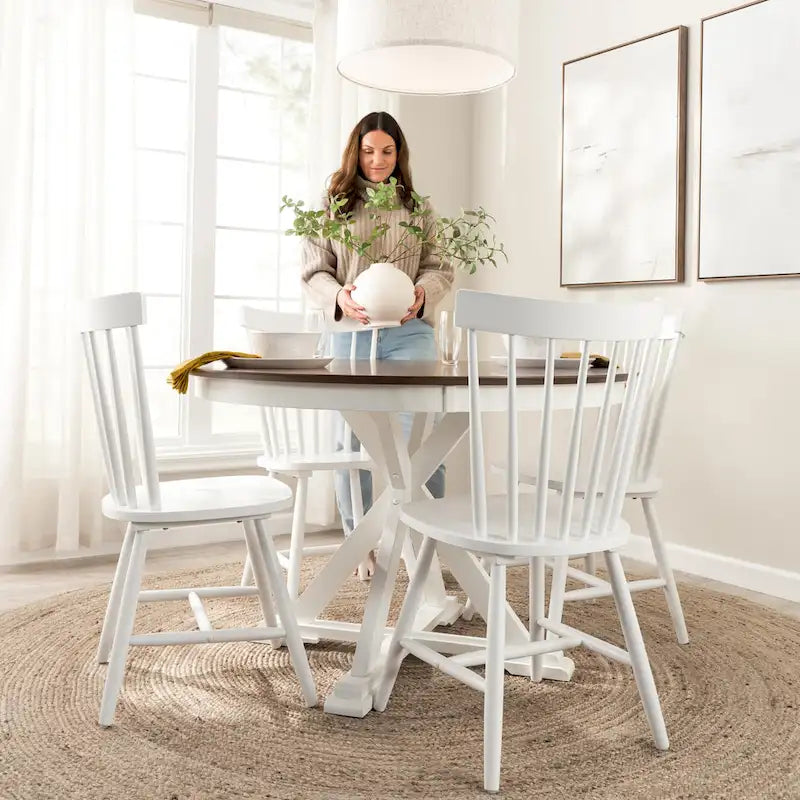 Chaises de salle à manger à dossier haut à barreaux Windsor de Bush Furniture – Lot de 2