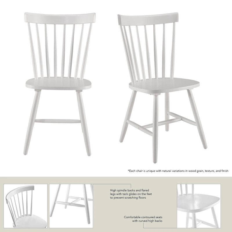 Chaises de salle à manger à dossier haut à barreaux Windsor de Bush Furniture – Lot de 2