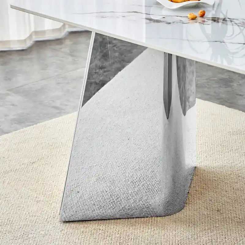 Table à manger en pierre frittée