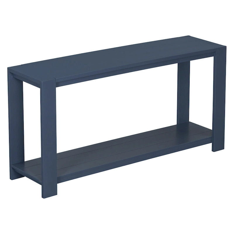 Caractéristiques distinctives d'une console minimaliste avec étagère inférieure et quatre pieds, adaptée à une entrée, un couloir
