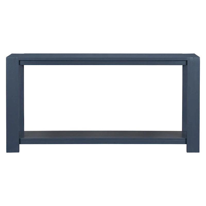 Caractéristiques distinctives d'une console minimaliste avec étagère inférieure et quatre pieds, adaptée à une entrée, un couloir