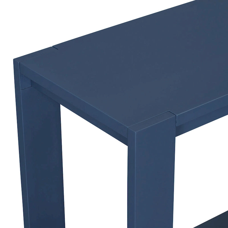 Caractéristiques distinctives d'une console minimaliste avec étagère inférieure et quatre pieds, adaptée à une entrée, un couloir