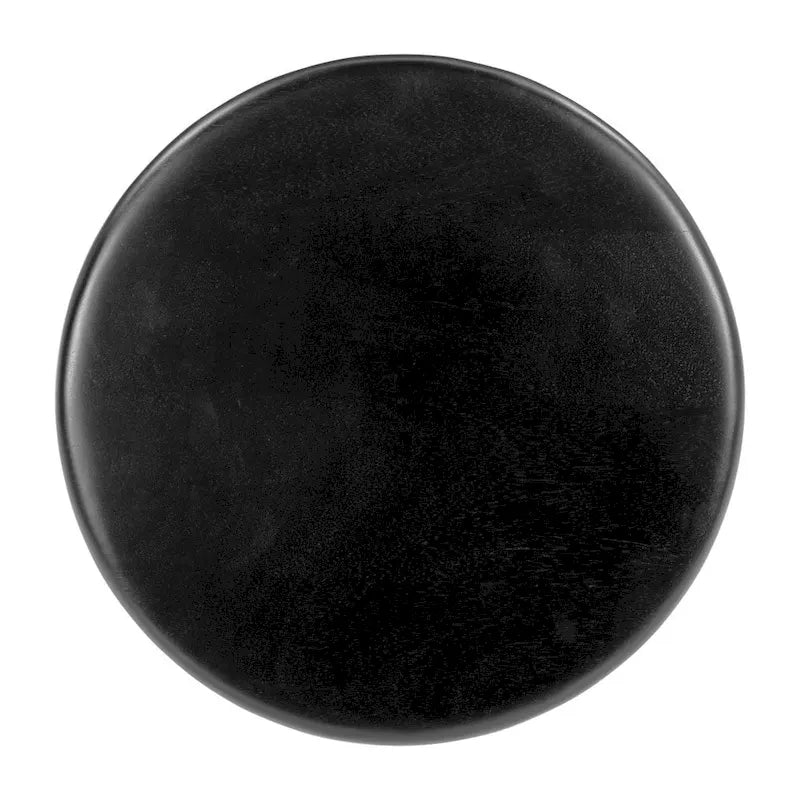 HomeRoots Table d'appoint piédestal ronde en bois massif noir 20 po - 15' X '20.1' X '15