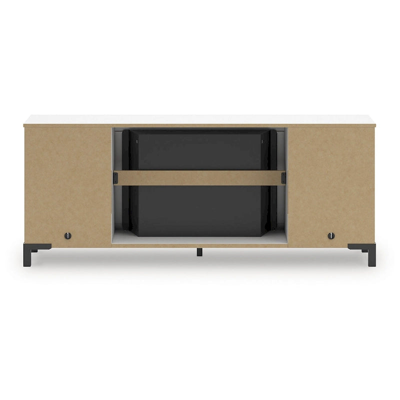 Meuble TV Signature Design by Ashley Brollevi blanc de 60 po avec foyer électrique pour téléviseurs jusqu'à 69 po