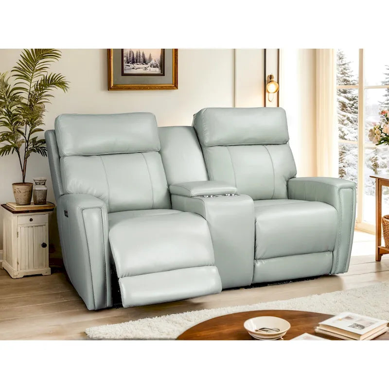 Causeuse inclinable électrique en cuir zéro gravité de 71,5 po avec appuie-tête électrique, port USB et USB-C