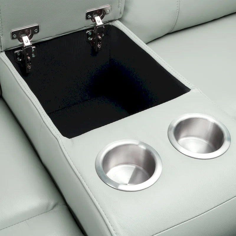 Causeuse inclinable électrique en cuir zéro gravité de 71,5 po avec appuie-tête électrique, port USB et USB-C