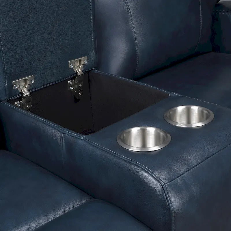 Causeuse inclinable électrique en cuir zéro gravité de 71,5 po avec appuie-tête électrique, port USB et USB-C