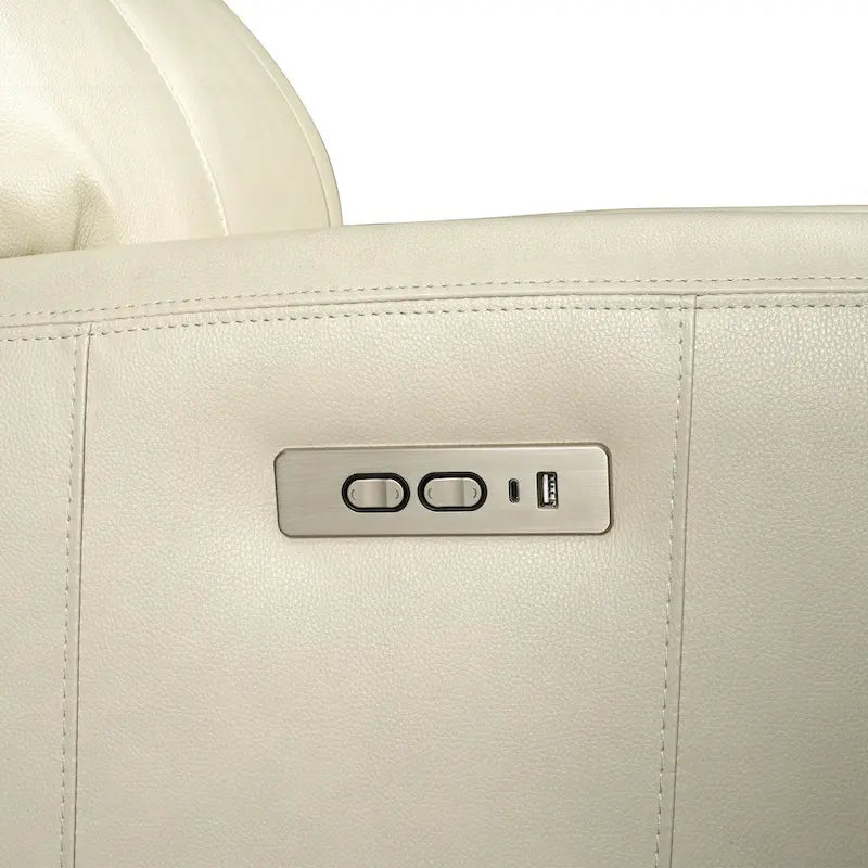 Causeuse inclinable électrique en cuir zéro gravité de 71,5 po avec appuie-tête électrique, port USB et USB-C