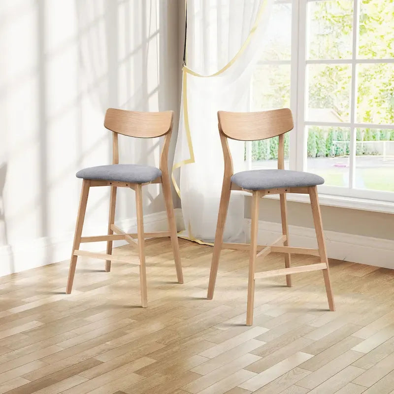 Lot de 2 tabourets de comptoir, tabourets de bar modernes avec dossier, tabourets de bar hauteur comptoir, chaises de comptoir rembourrées pour îlot de cuisine