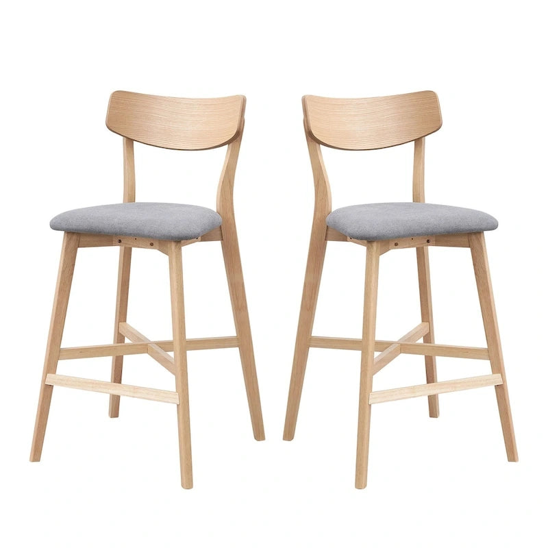 Lot de 2 tabourets de comptoir, tabourets de bar modernes avec dossier, tabourets de bar hauteur comptoir, chaises de comptoir rembourrées pour îlot de cuisine
