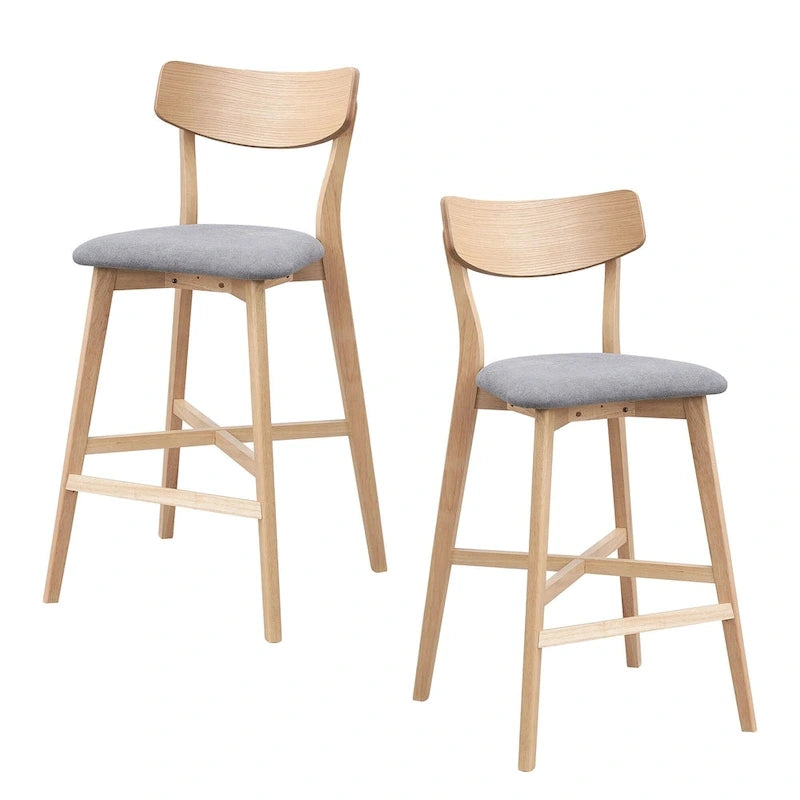 Lot de 2 tabourets de comptoir, tabourets de bar modernes avec dossier, tabourets de bar hauteur comptoir, chaises de comptoir rembourrées pour îlot de cuisine