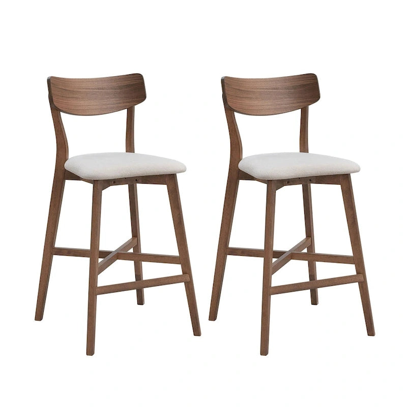 Lot de 2 tabourets de comptoir, tabourets de bar modernes avec dossier, tabourets de bar hauteur comptoir, chaises de comptoir rembourrées pour îlot de cuisine
