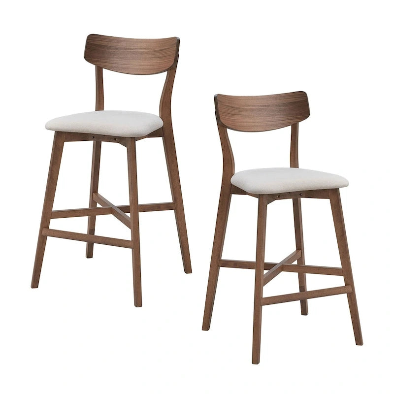Lot de 2 tabourets de comptoir, tabourets de bar modernes avec dossier, tabourets de bar hauteur comptoir, chaises de comptoir rembourrées pour îlot de cuisine