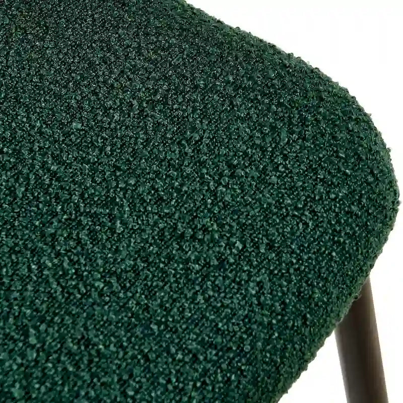 Chaises de salle à manger lot de 4, Chaises en tissu bouclette avec dossier en rotin naturel