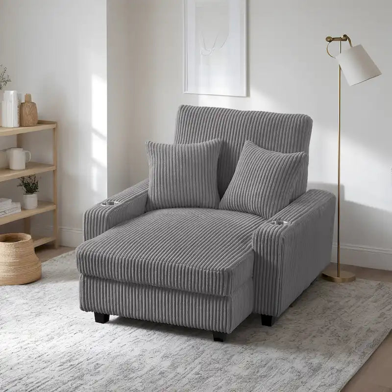 Chaise longue rembourrée avec dossier réglable