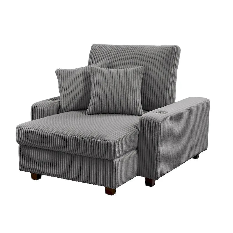 Chaise longue rembourrée avec dossier réglable