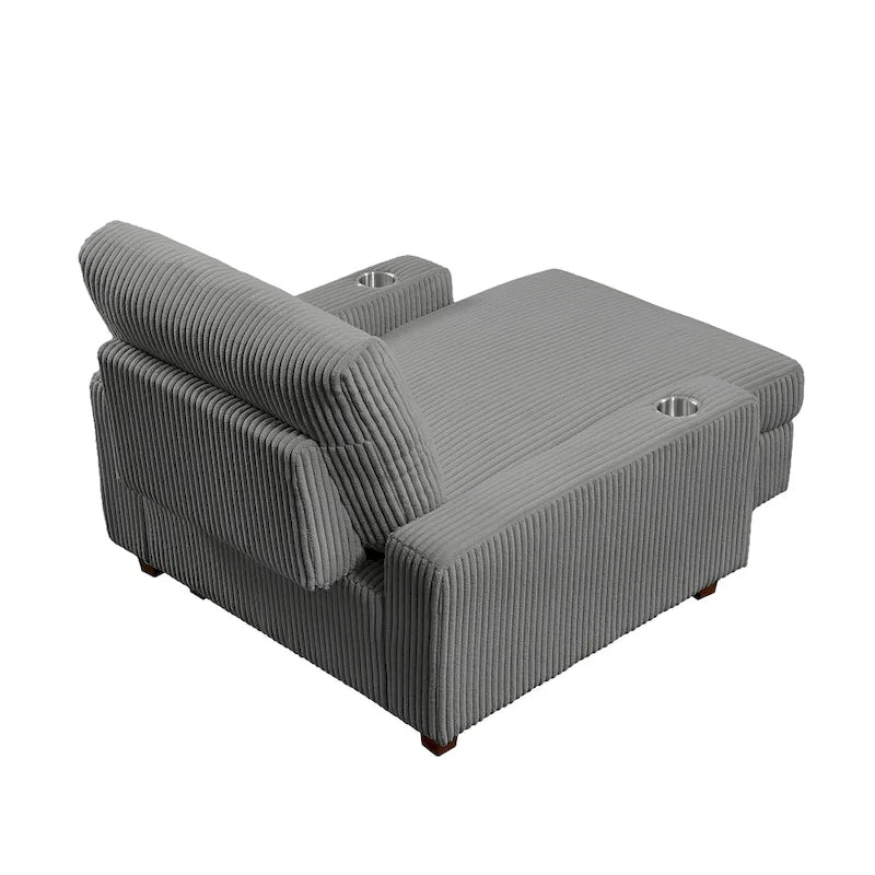 Chaise longue rembourrée avec dossier réglable