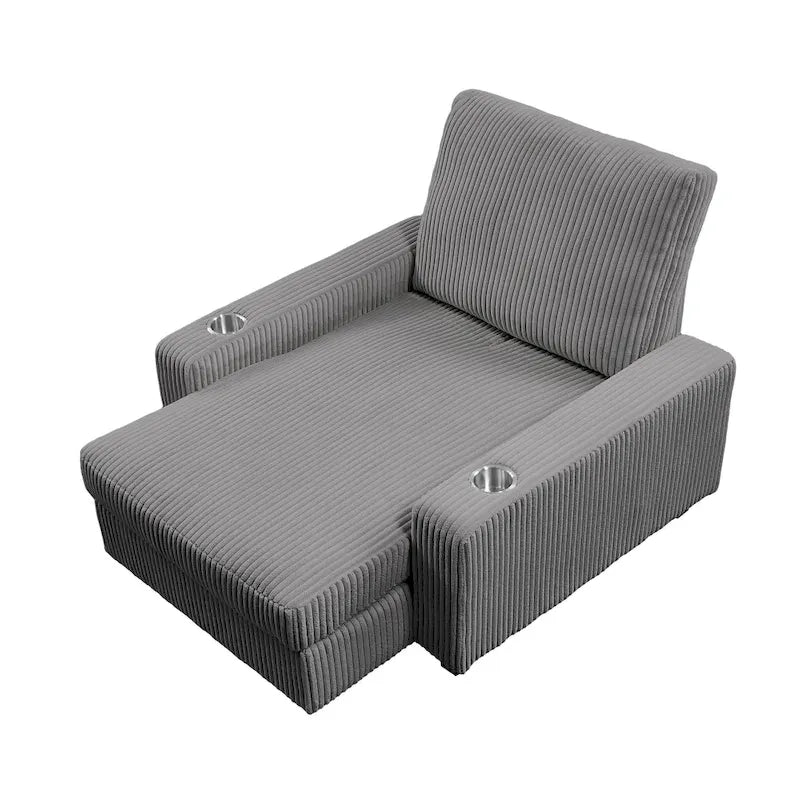 Chaise longue rembourrée avec dossier réglable