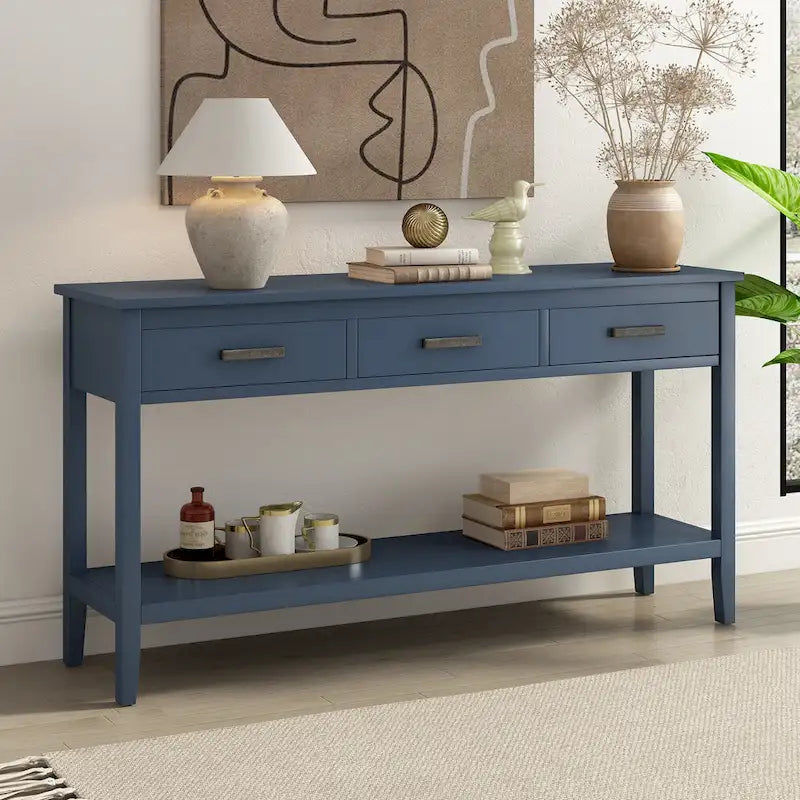 Console Minimaliste de 59 po avec Tiroir et Étagère