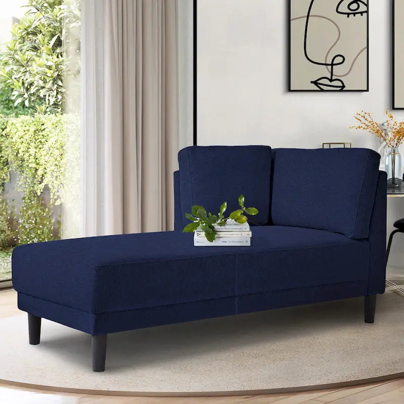 Canapé d'angle moderne en lin de 65 po avec coussins amovibles, canapé-lit, canapé de loisirs, chaise longue rembourrée