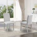 Lot de 2 chaises de salle à manger, chaises de cuisine et de salle à manger modernes, assise rembourrée en lin et pieds en bois d'hévéa