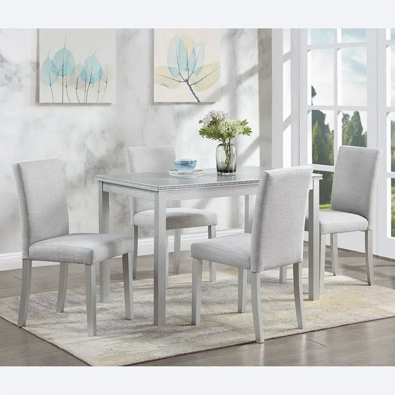 Lot de 2 chaises de salle à manger, chaises de cuisine et de salle à manger modernes, assise rembourrée en lin et pieds en bois d'hévéa