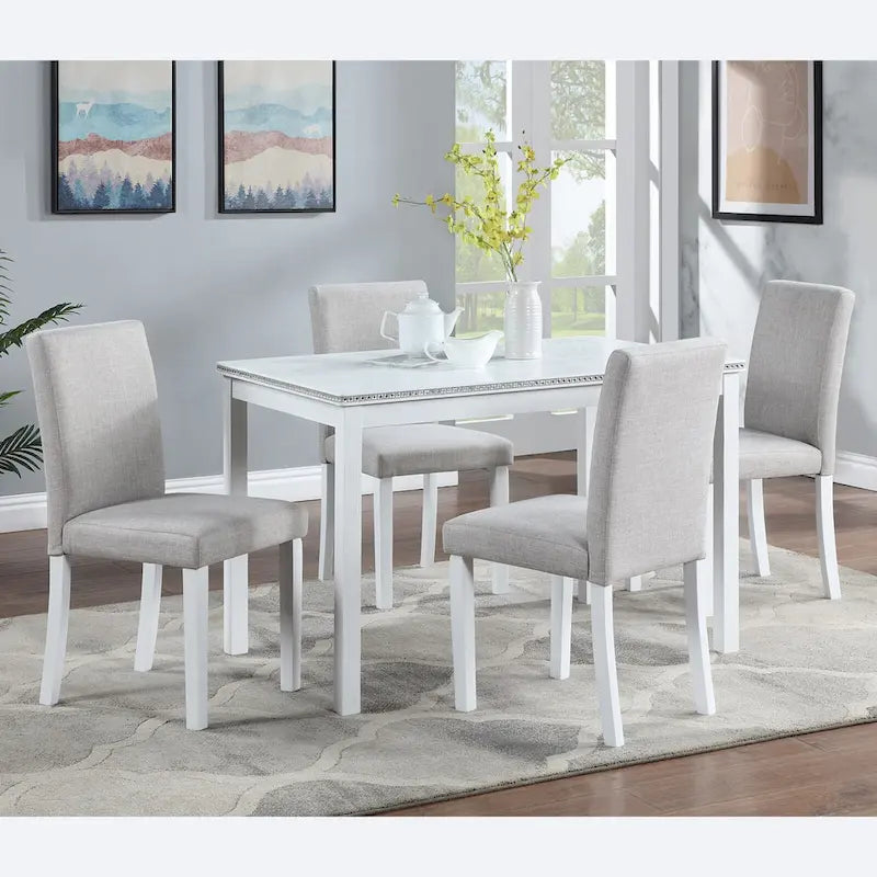 Lot de 2 chaises de salle à manger, chaises de cuisine et de salle à manger modernes, assise rembourrée en lin et pieds en bois d'hévéa