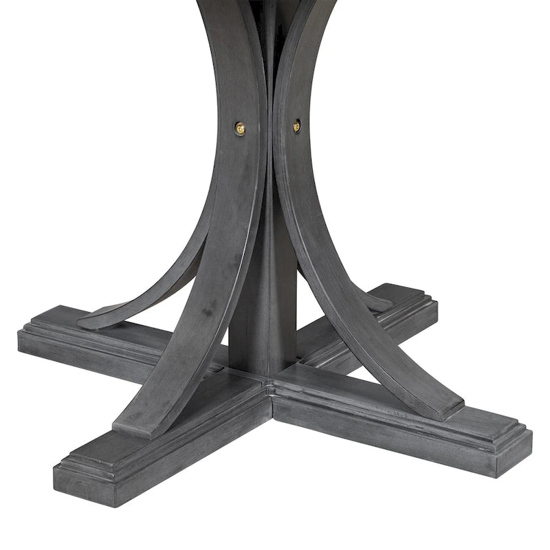 Ensemble de salle à manger rond 5 pièces rétro, ensemble de table à manger de cuisine style ferme avec pieds de table en tréteaux incurvés pour salle à manger