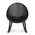 Fauteuil à bascule moderne du milieu du siècle en plastique, pieds en plastique avec siège perforé respirant en forme d'œuf pour usage intérieur/extérieur