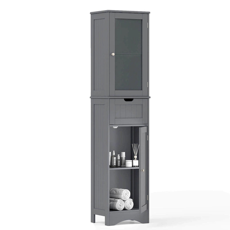 Meuble Colonne de Salle de Bain Costway avec Portes & - Voir Détails