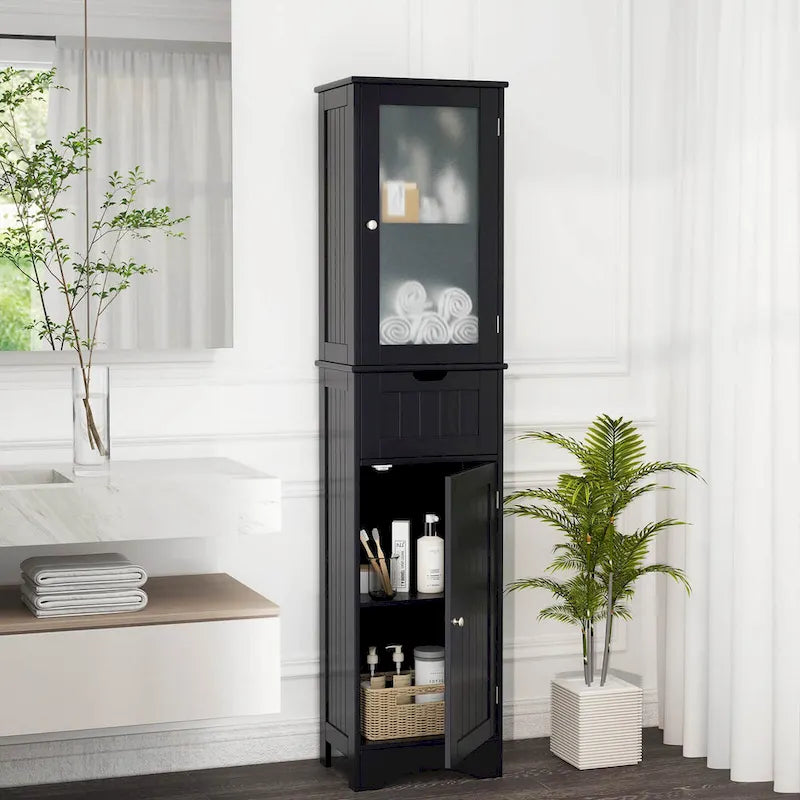 Meuble Colonne de Salle de Bain Costway avec Portes & - Voir Détails