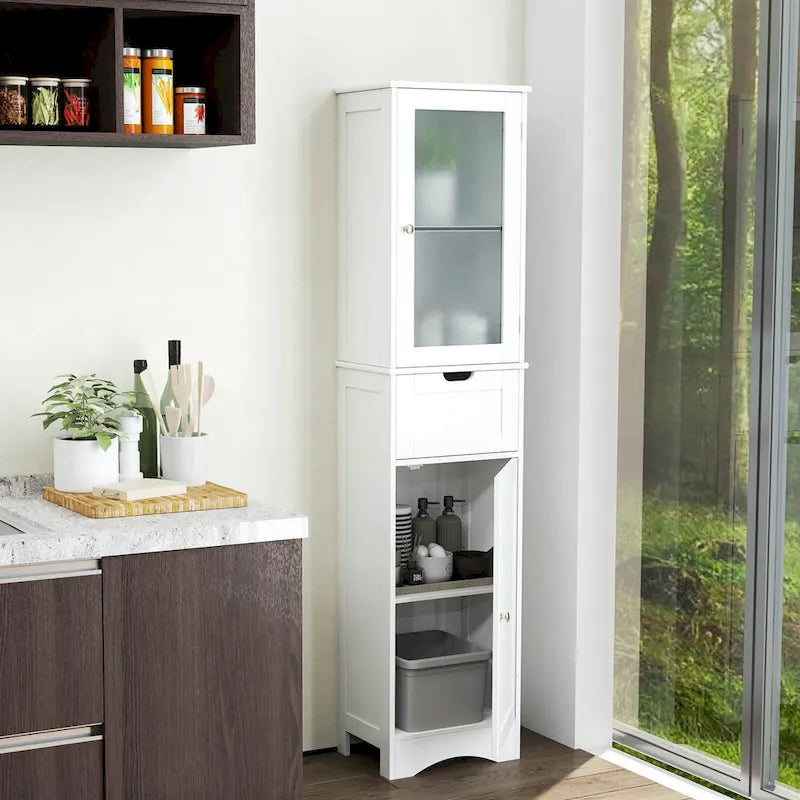 Meuble Colonne de Salle de Bain Costway avec Portes & - Voir Détails