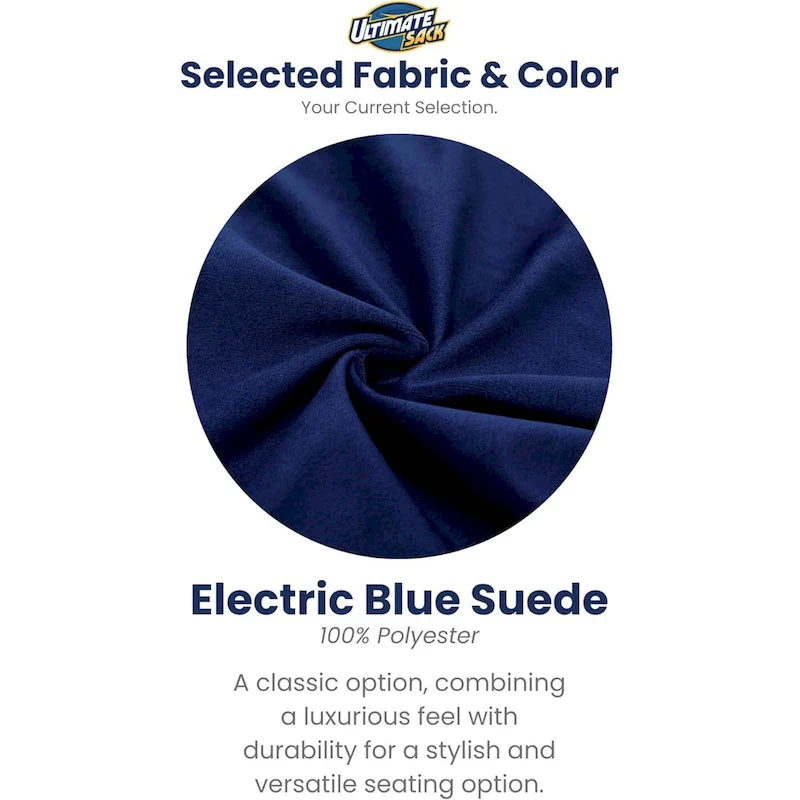 Pouf géant Ultimate Sack de 180 cm, chaise longue d'intérieur confortable et surdimensionnée, daim bleu