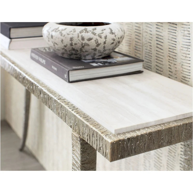 Console en métal Hooker Furniture 628-85669-00 Sabre, plateau en marbre de 14 po de largeur