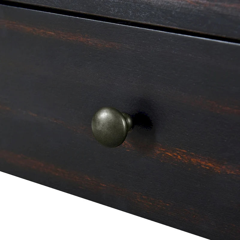 Console d'entrée en bois courbé avec rangement, 2 tiroirs, rustique