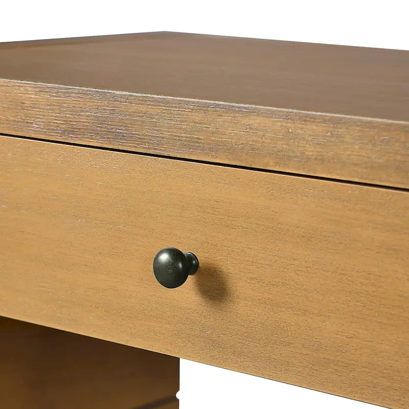 Console d'entrée en bois courbé avec rangement, 2 tiroirs, rustique