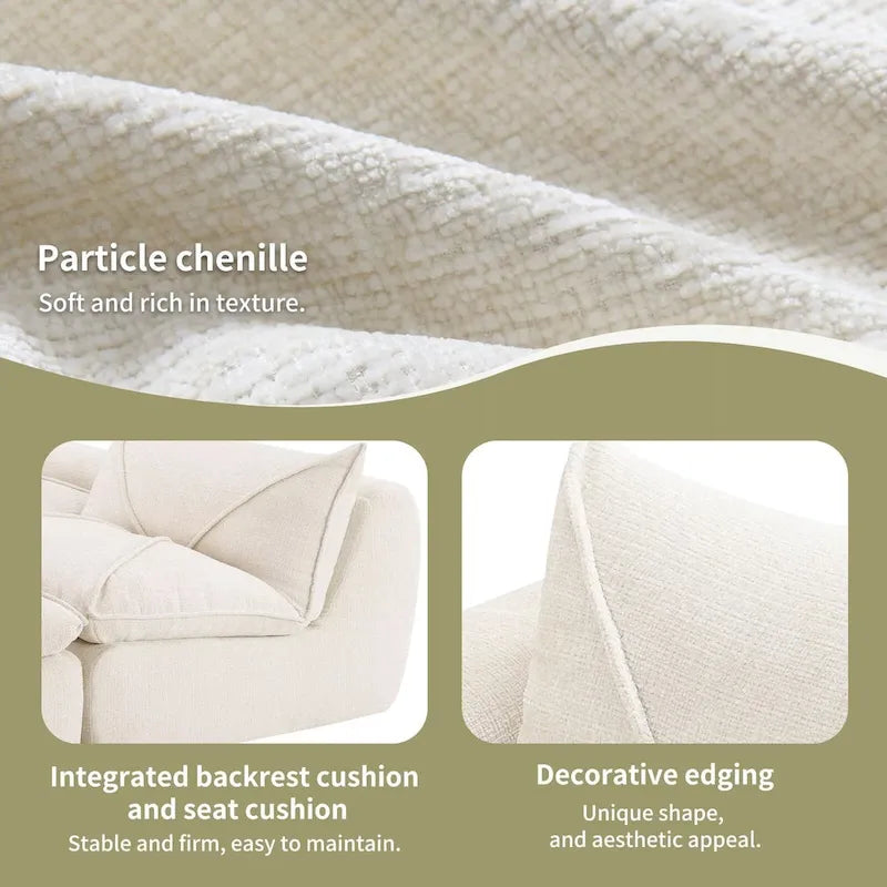 116  Canapé entièrement compressé avec mousse haute densité, chenille en particules